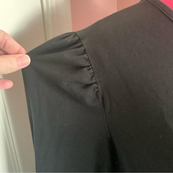 Black 3/4 Sleeve Agnes & Dora Blouse Puckered Shoulder size XL - Picture 2 of 7